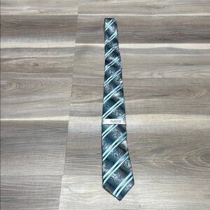 Zanetti Blue and Silver Striped Tie made in Italy NWT